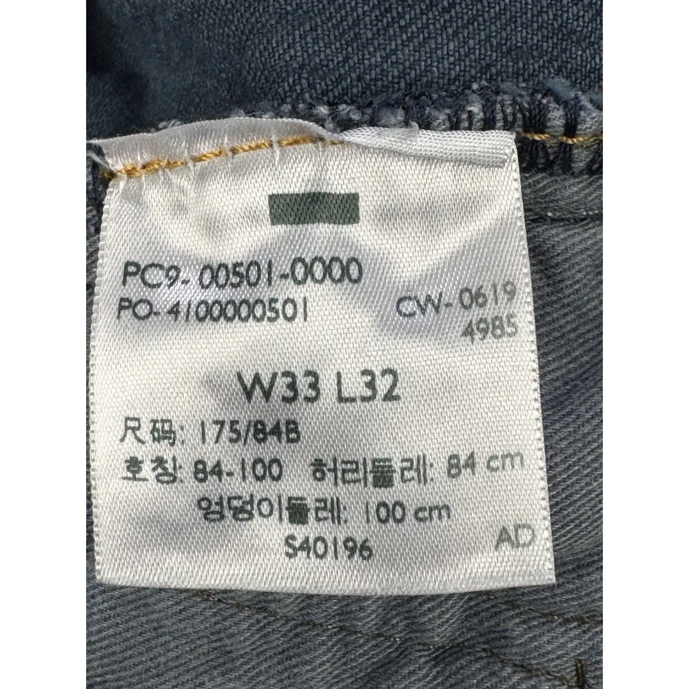Levis 501 Jeans Mens 33x32 Blue Distressed Denim Straight Leg Button Fly